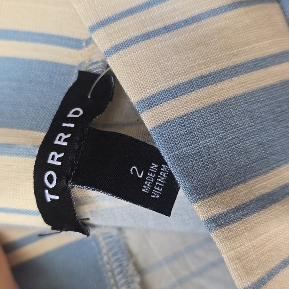 Torrid Lizzie Crinkle Gauze Button Up Stripe Skirt Maxi Set New 2x 3x - Picture 14 of 16